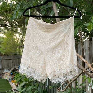 Super cute pair of Beige, Eyelash Lace Shorts NWT